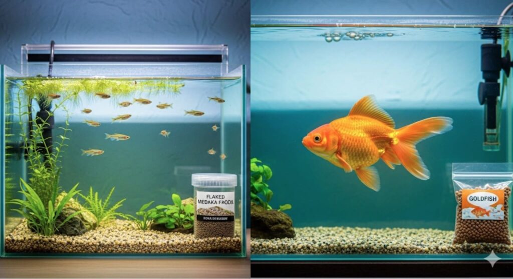 メダカに金魚の餌は大丈夫?餌の違いと代用