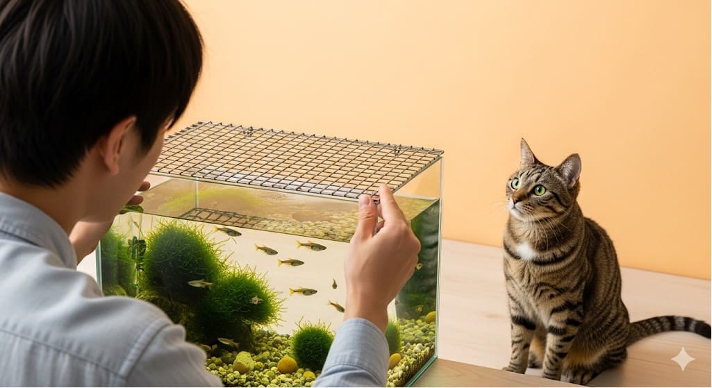 実践!メダカを猫から守るための対策法