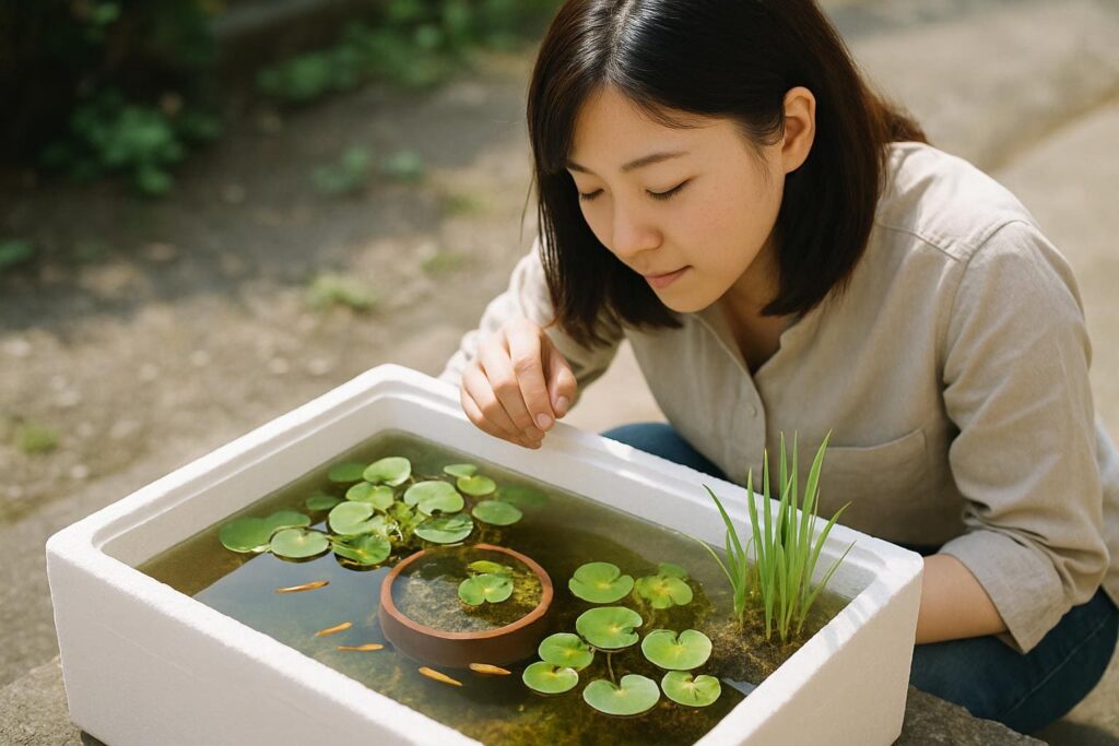 100均のメダカ発泡スチロールを屋外で使うコツ