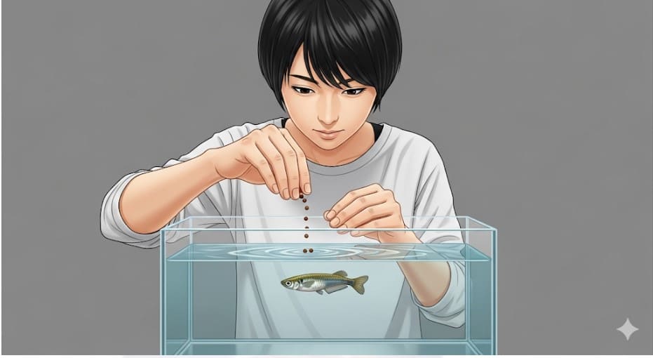 メダカの餌あげすぎを防ぐ1匹の餌量と正しい与え方