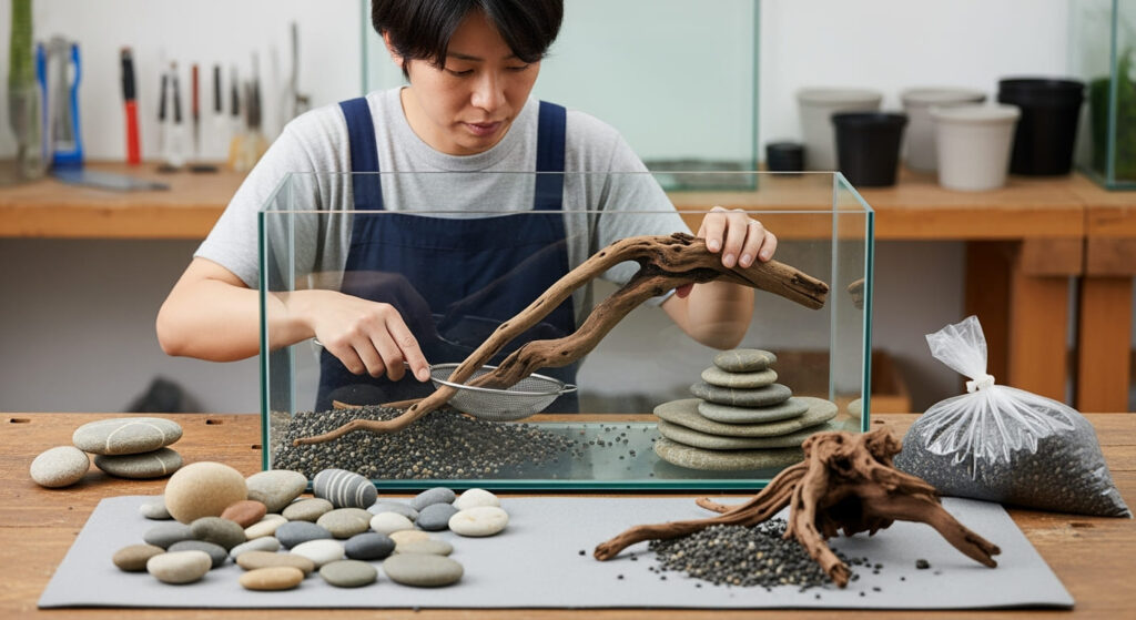 実践！亀水槽レイアウトおしゃれテクニック